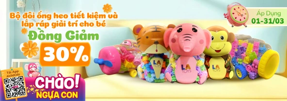 BANNER ĐỒ CHƠI ống heo tiết kiệm và lắp ráp giải trí cho bé Đồng giảm 30%